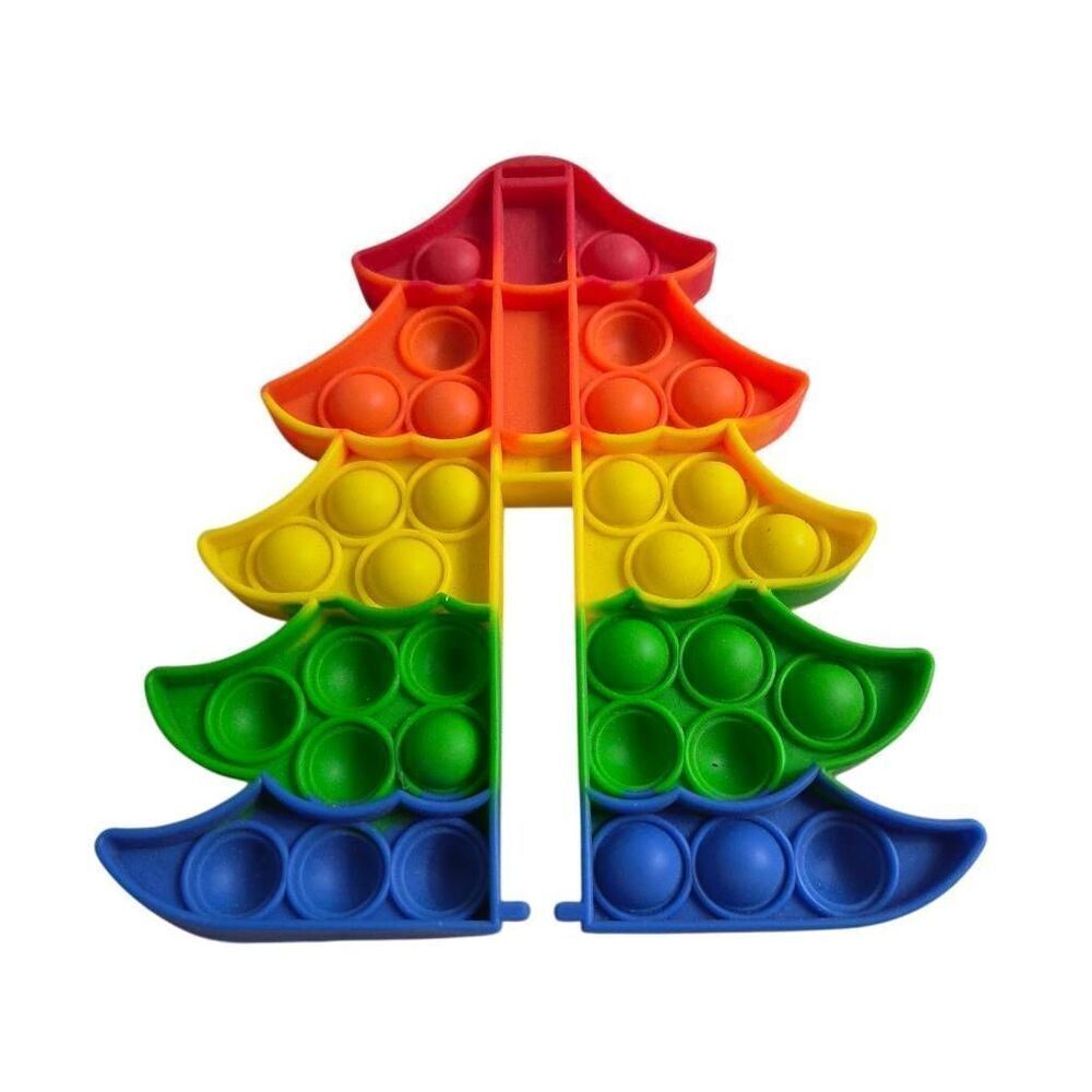 Rainbow Christmas Tree Pop-Eeze Fidget Popper Toy